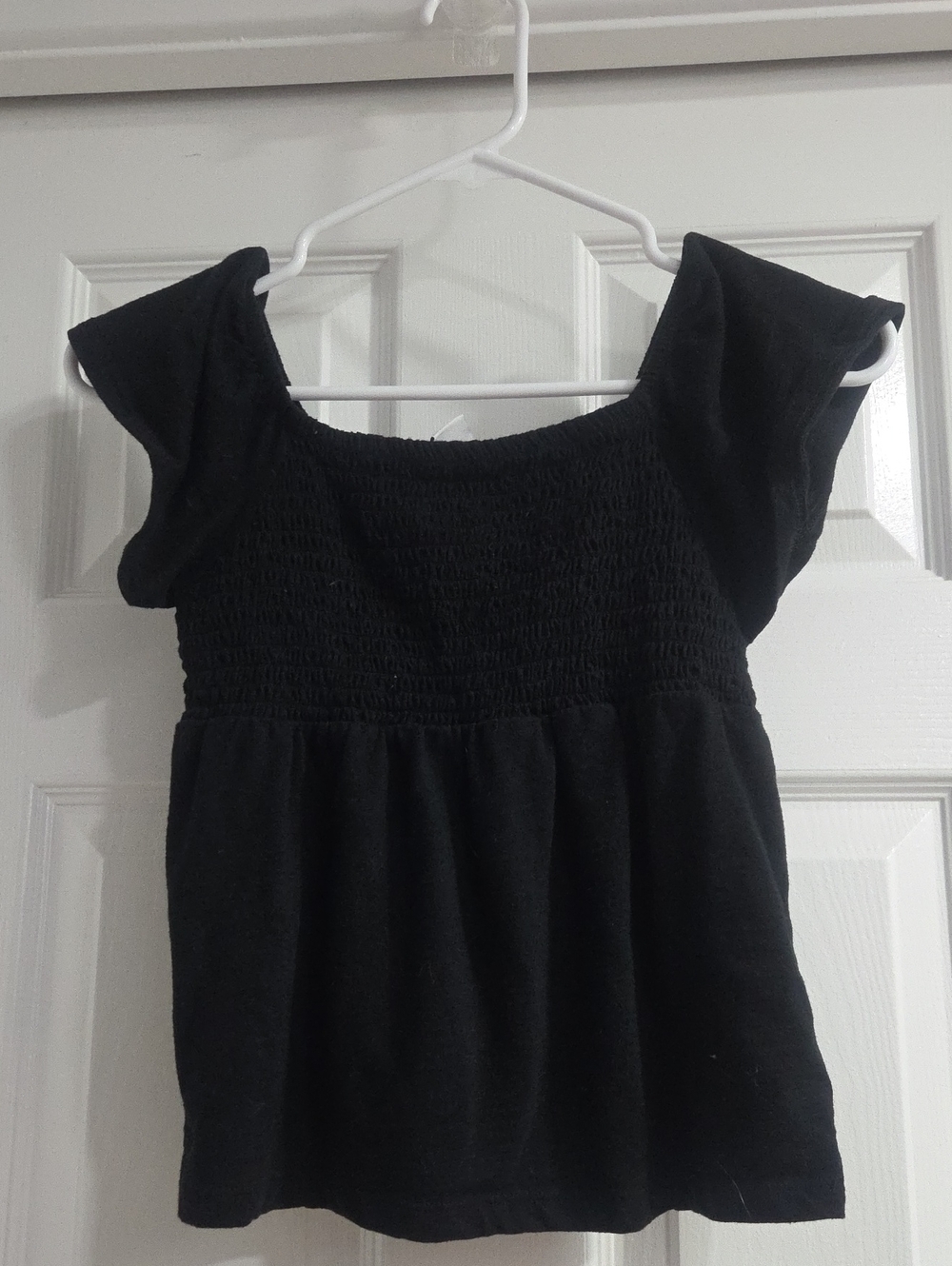 Old Navy Black Girls' Short Sleeve Smocked Top